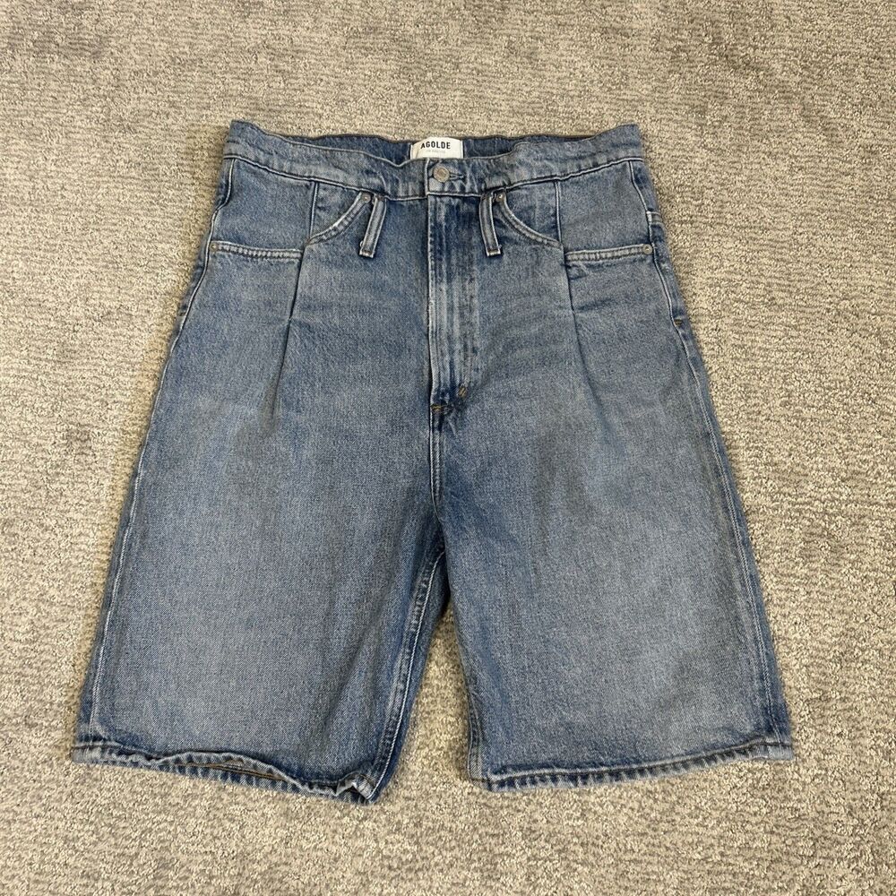 AGOLDE Jean Shorts Womens 25 (actual 30”) Bermuda High Rise Pockets Retro Baggy